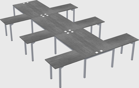 Shared l-shaped desk