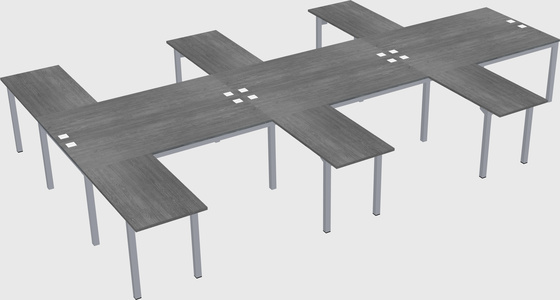 Shared l-shaped desk