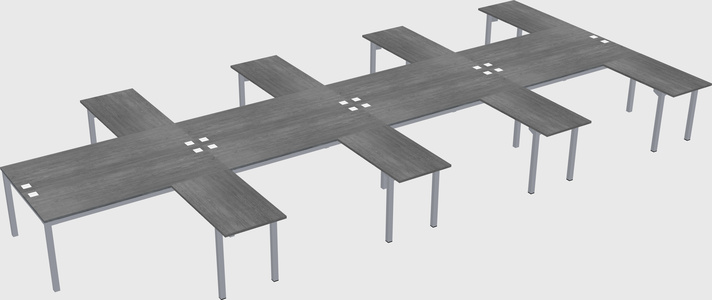 Shared l-shaped desk