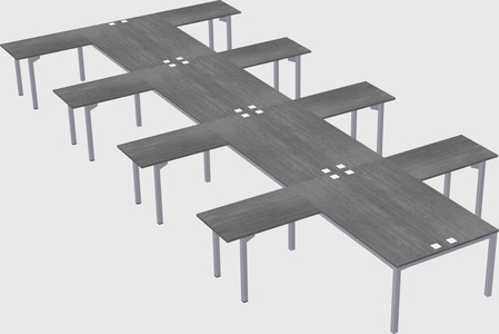 Shared l-shaped desk