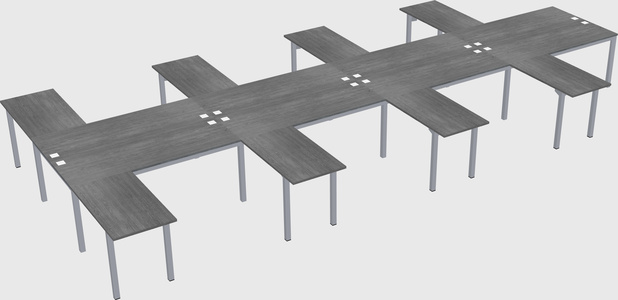 Shared l-shaped desk
