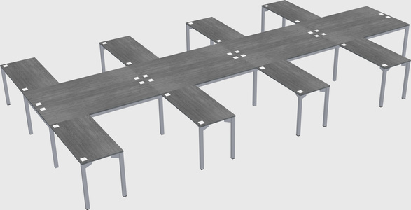 Shared l-shaped desk