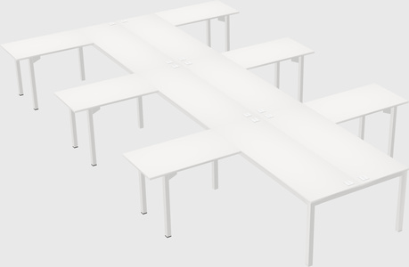 Shared l-shaped desk