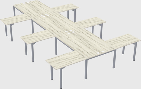 Shared l-shaped desk