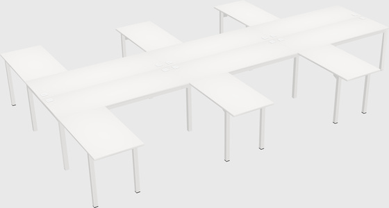 Shared l-shaped desk