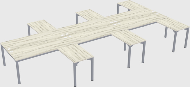 Shared l-shaped desk