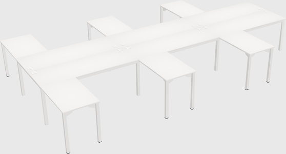 Shared l-shaped desk
