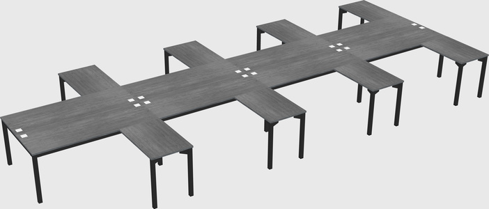 Shared l-shaped desk