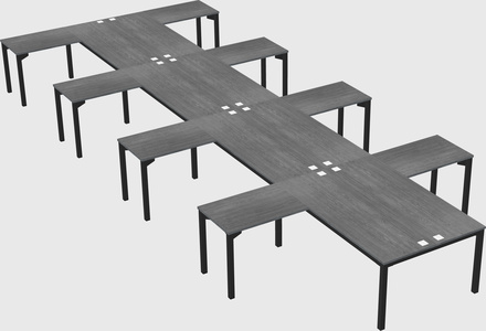 Shared l-shaped desk