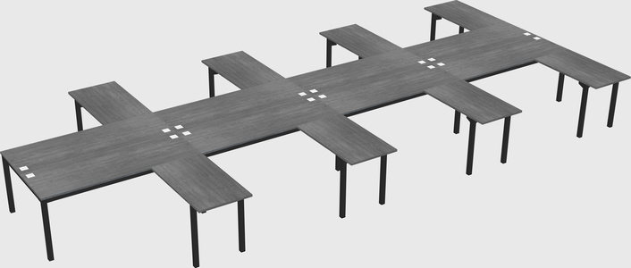 Shared l-shaped desk