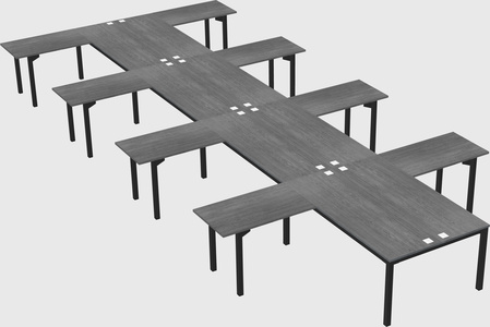 Shared l-shaped desk