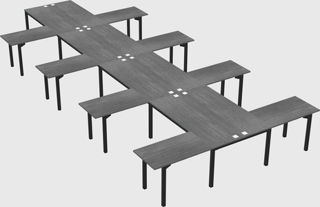 Shared l-shaped desk