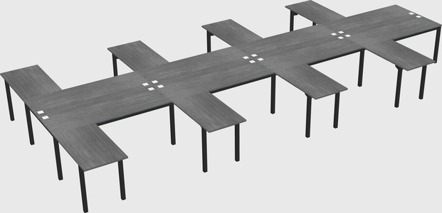 Shared l-shaped desk