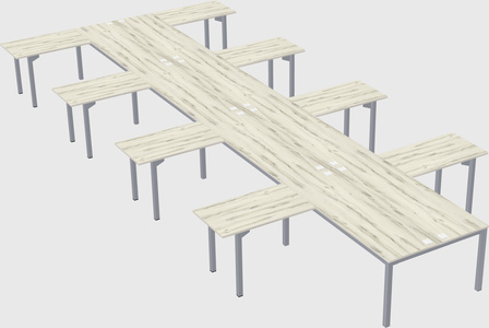 Shared l-shaped desk