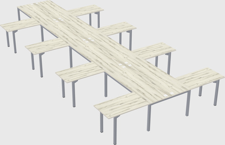Shared l-shaped desk