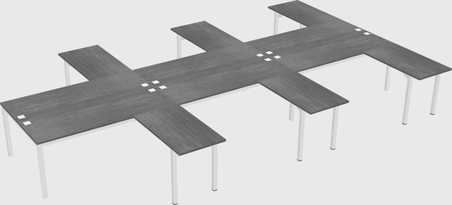 Shared l-shaped desk