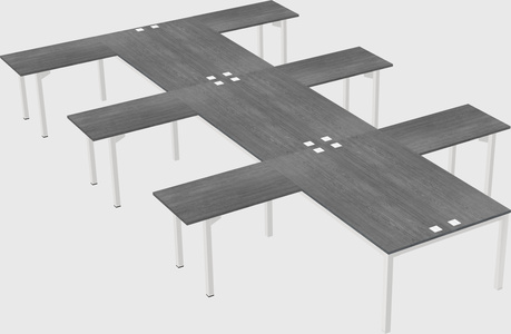 Shared l-shaped desk