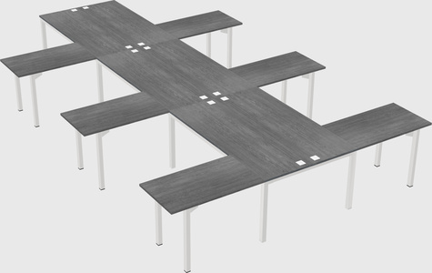 Shared l-shaped desk