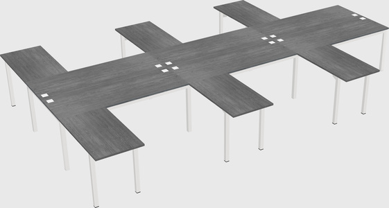 Shared l-shaped desk