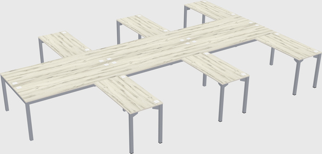 Shared l-shaped desk