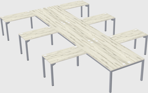 Shared l-shaped desk