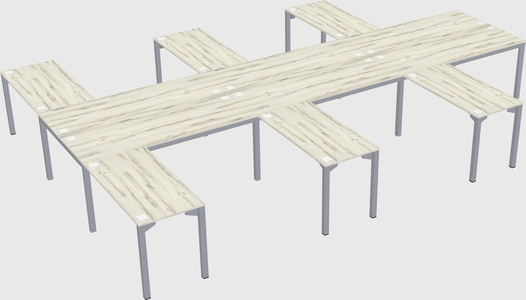 Shared l-shaped desk