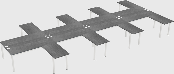 Shared l-shaped desk