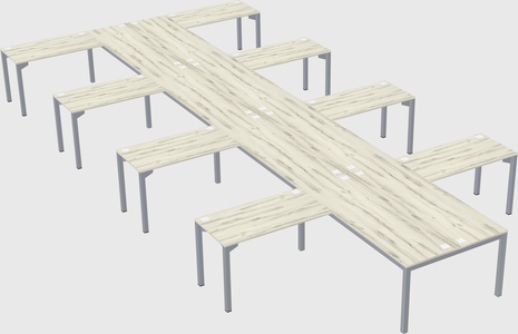 Shared l-shaped desk