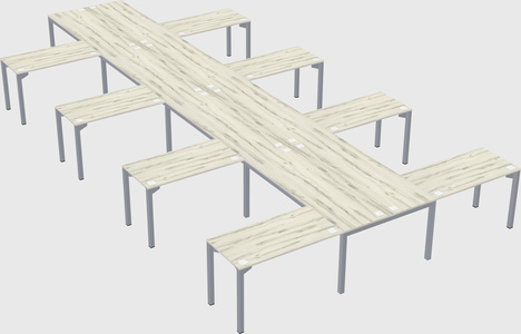 Shared l-shaped desk