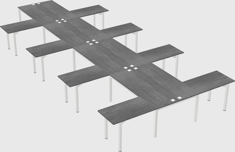 Shared l-shaped desk