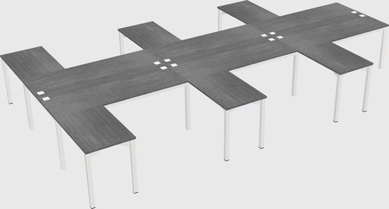 Shared l-shaped desk