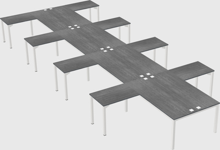 Shared l-shaped desk