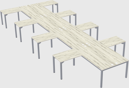 Shared l-shaped desk