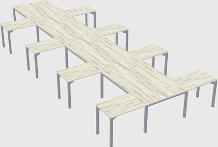 Shared l-shaped desk