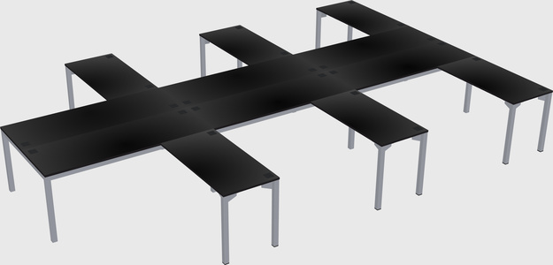 Shared l-shaped desk
