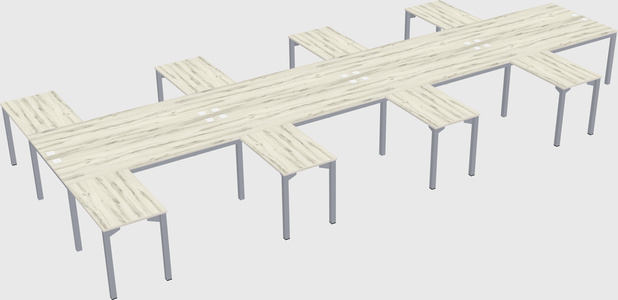 Shared l-shaped desk