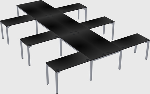 Shared l-shaped desk