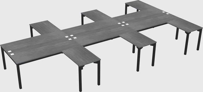 Shared l-shaped desk