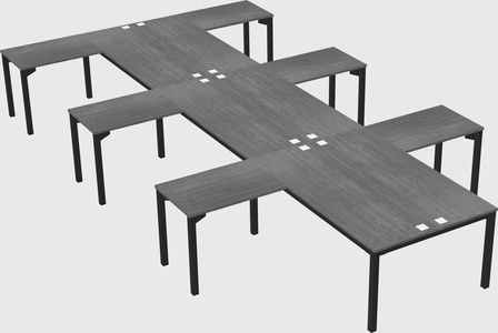 Shared l-shaped desk
