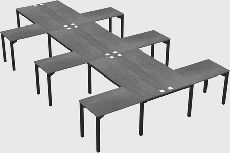 Shared l-shaped desk