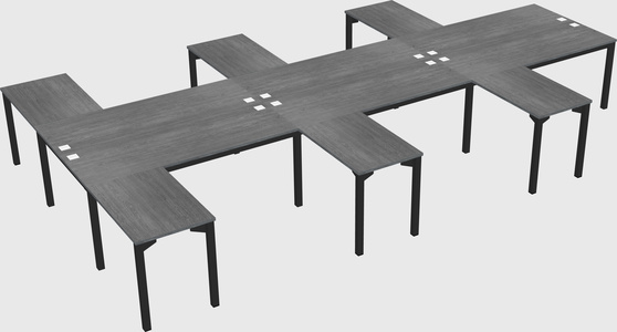 Shared l-shaped desk
