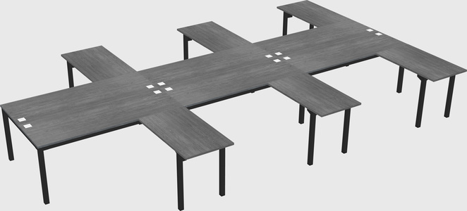 Shared l-shaped desk