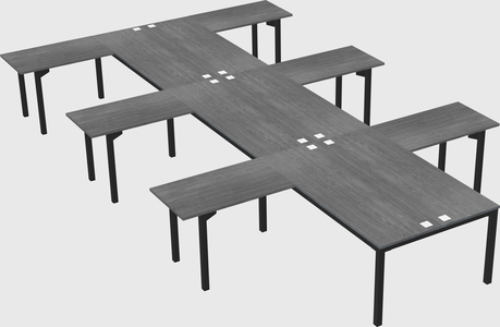 Shared l-shaped desk
