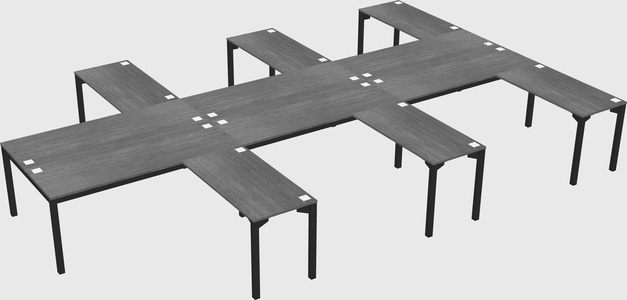 Shared l-shaped desk
