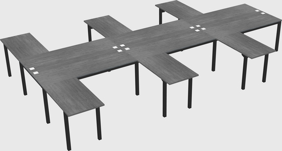 Shared l-shaped desk