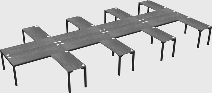 Shared l-shaped desk