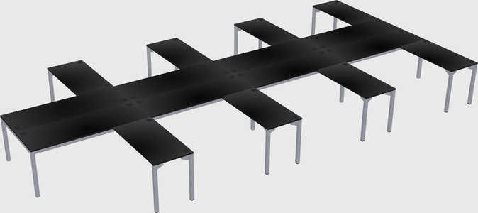 Shared l-shaped desk