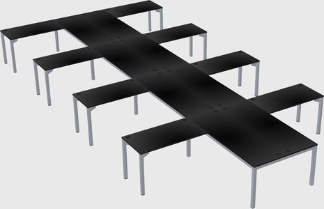 Shared l-shaped desk
