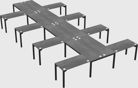 Shared l-shaped desk