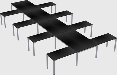 Shared l-shaped desk